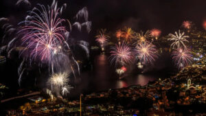 Fogo de Artifício visto do Mar a partir da Calheta