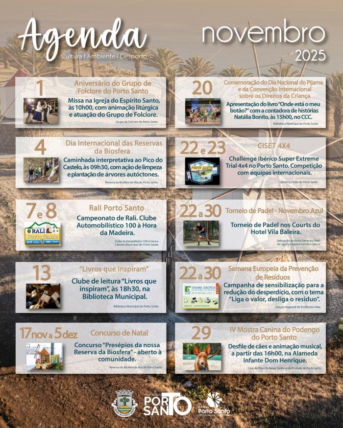 Agenda Cultural do Porto Santo – Novembro 2025