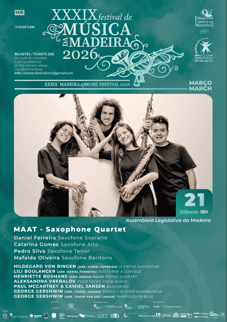 XXXIX Festival de Música da Madeira | MAAT – Saxophone Quartet
