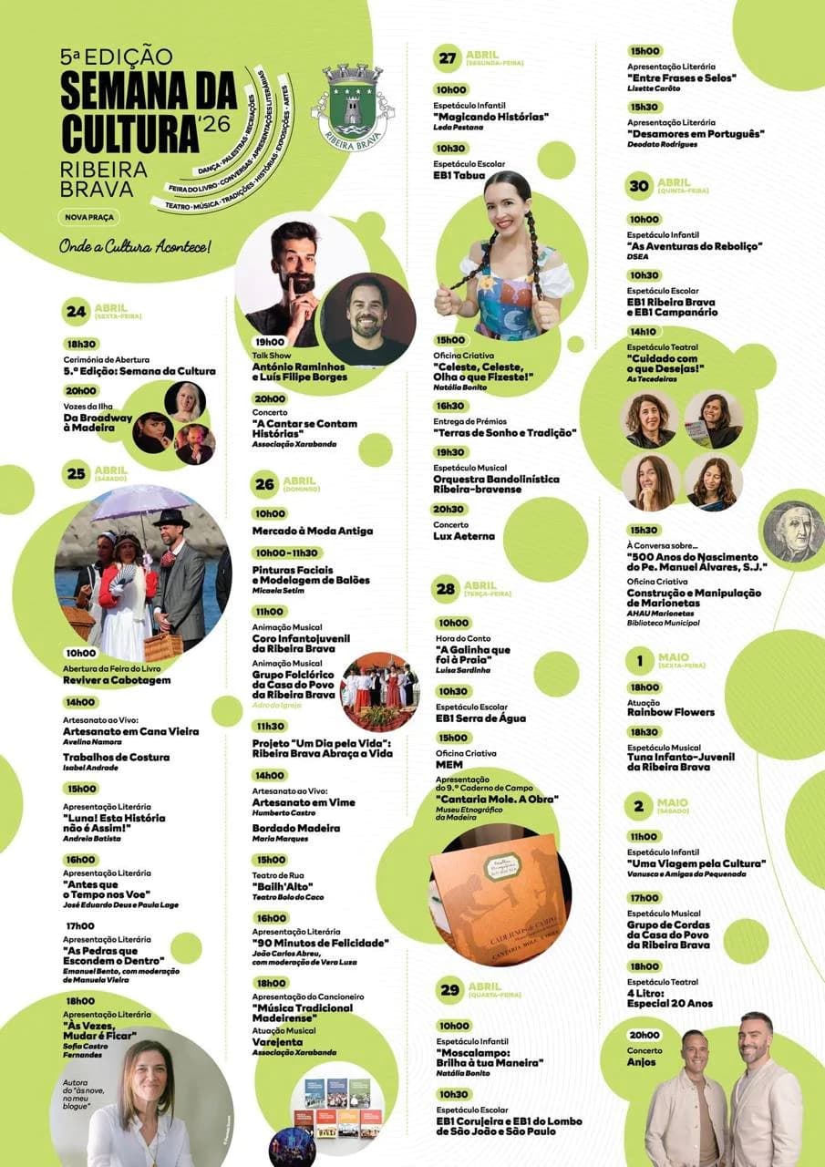 SEMANA DA CULTURA ’26 – Ribeira Brava: 5.ª edição transforma a vila num palco vivo de arte, música e tradição